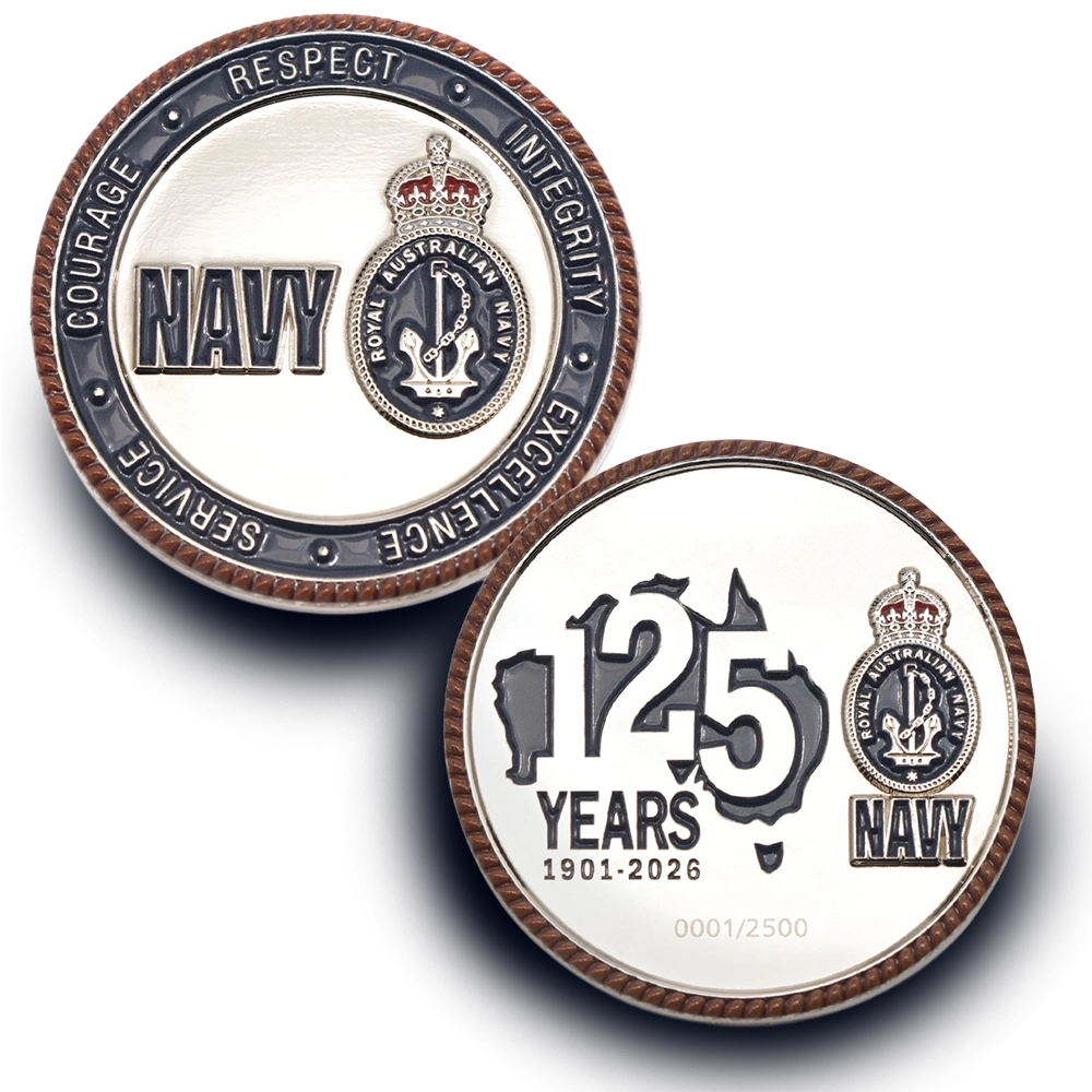 navy 125 Silver-plated Limited-Edition Medallion